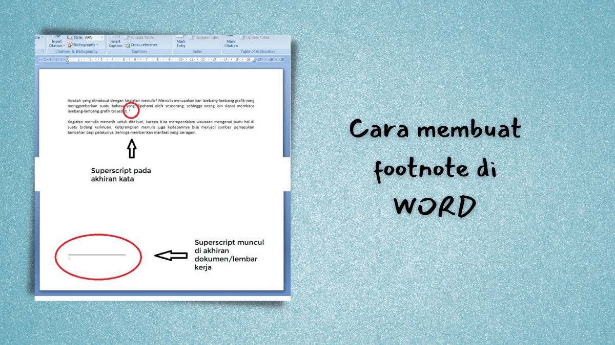cara membuat footnote di word
