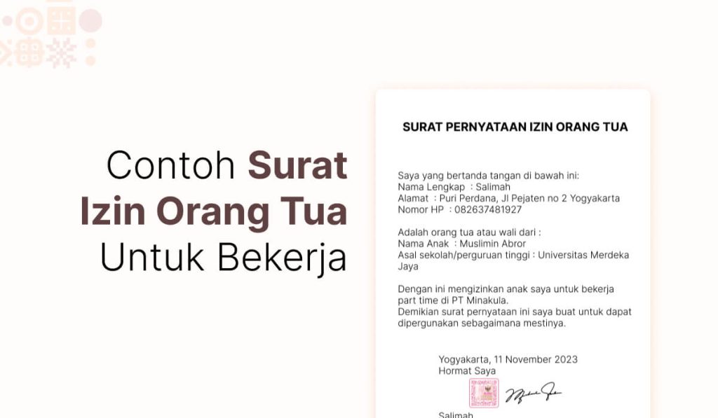 Surat Izin Orang Tua Untuk Bekerja Tujuan Format Dan Contoh Deepublish Store 8210