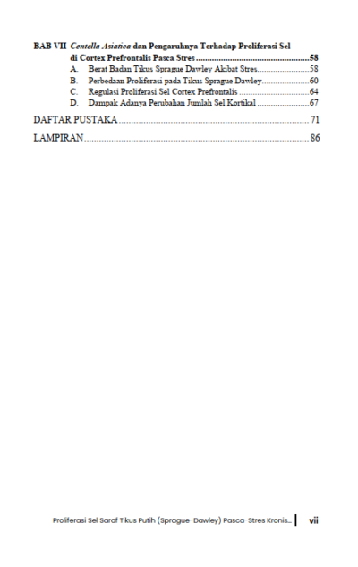 Buku Proliferasi Sel Saraf Tikus Putih (Sprague-Dawley) Pasca-Stres Kronis dengan Perlakuan Ekstrak Centella Asiatica (L) Urban - Gambar 3