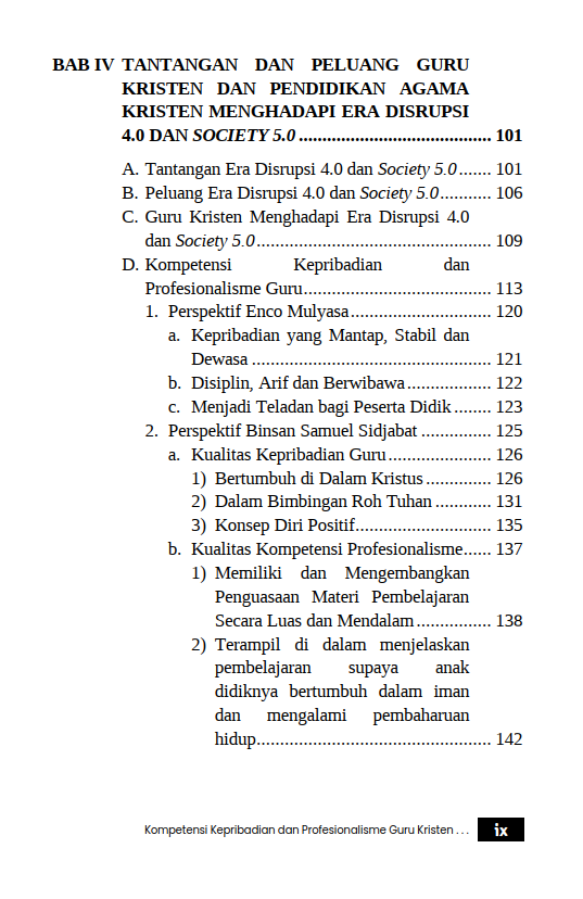 Buku Kompetensi Kepribadian Dan Profesionalisme Guru Kristen Dalam Menghadapi Tantangan Dan Peluang Di Era Disrupsi 4.0 Dan Society 5.0 - Gambar 4
