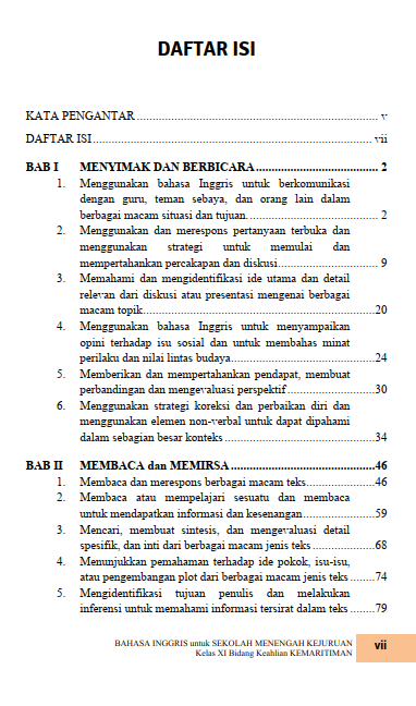Buku Bahasa Inggris untuk Sekolah Menengah Kejuruan Kelas XI Bidang Keahlian Kemaritiman - Gambar 2