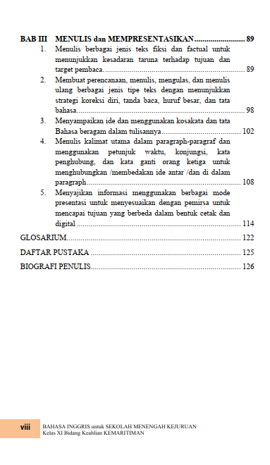 Buku Bahasa Inggris untuk Sekolah Menengah Kejuruan Kelas XI Bidang Keahlian Kemaritiman - Gambar 3