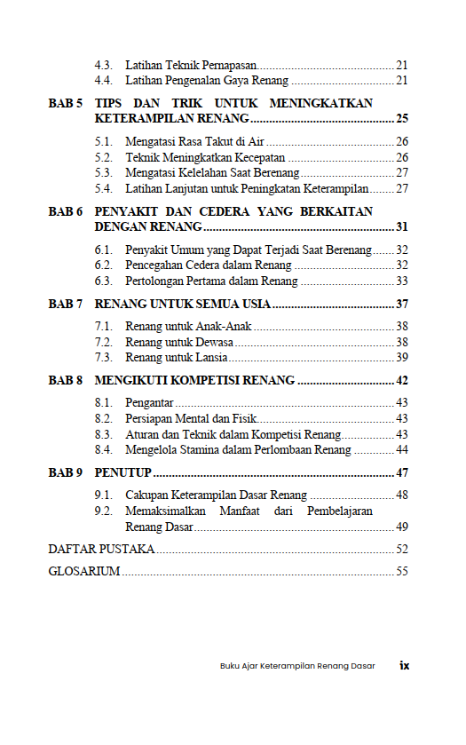 Buku Ajar Keterampilan Renang Dasar - Gambar 3