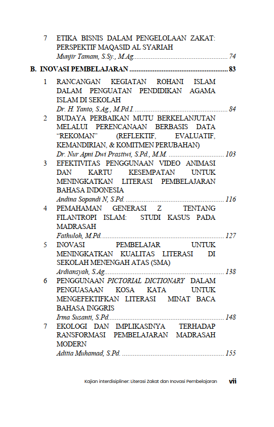 Buku Kajian Interdisipliner: Literasi Zakat dan Inovasi Pembelajaran - Gambar 3