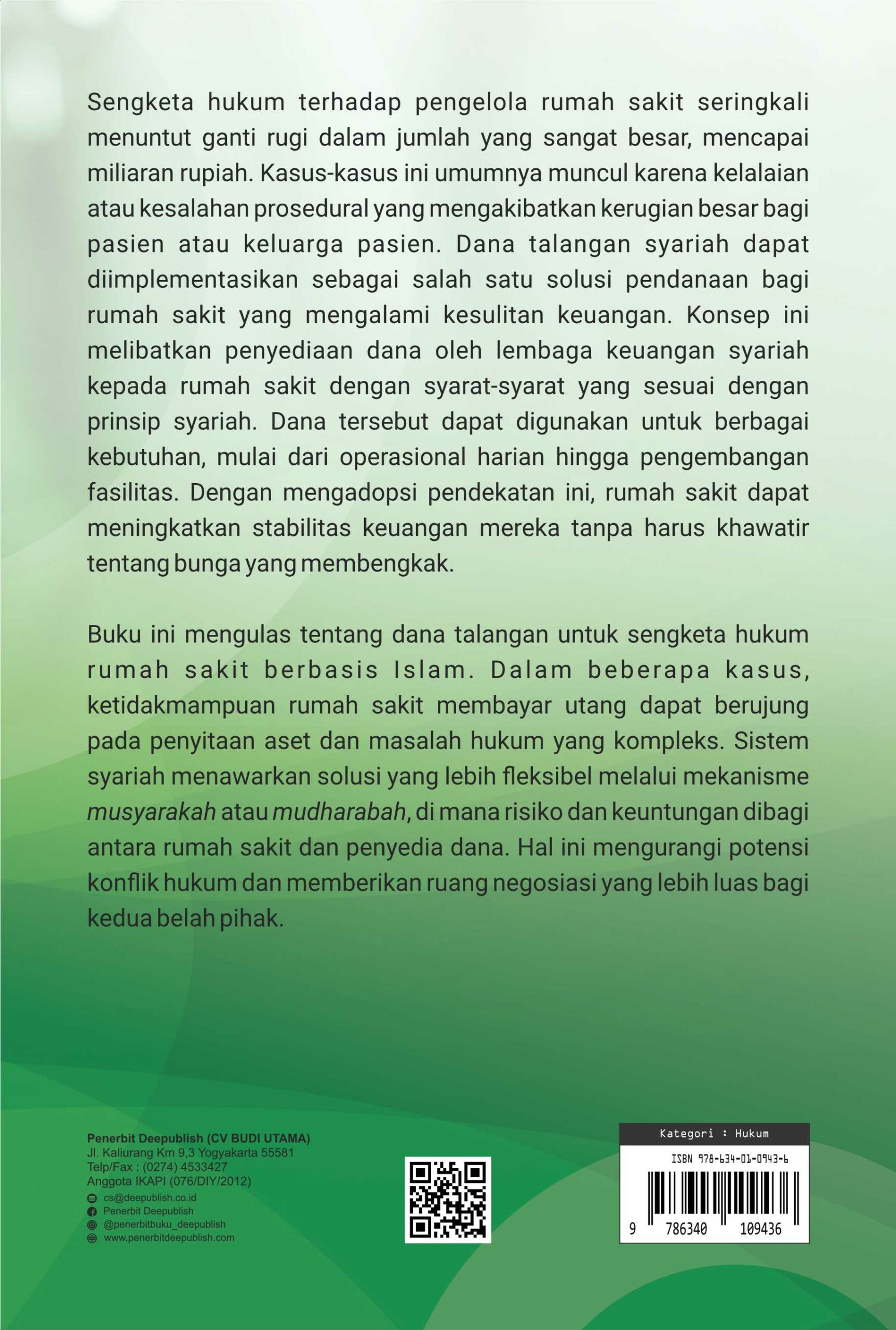 Buku Hukum Rumah Sakit: Dana Talangan Sengketa sebagai Perlindungan Hukum Berbasis Trasendental Islam - Gambar 3