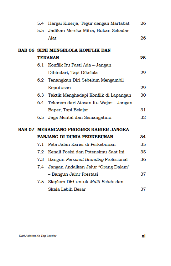 Buku Dari Asisten ke Top Leader Strategi Meniti Karier di Dunia Perkebunan Kelapa Sawit - Gambar 4