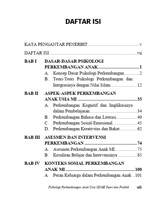 Buku Psikologi Perkembangan Anak Usia SD/MI Teori dan Praktik - Gambar 2