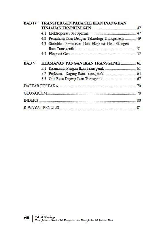 Buku Teknik Kloning-Transformasi Gen ke Sel Kompeten dan Transfer ke Sel Sperma Ikan - Gambar 3