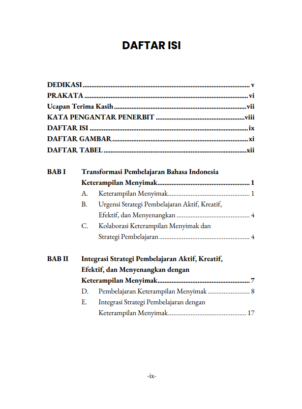 Buku Penguatan Keterampilan Menyimak Dengan Strategi Pembelajaran Aktif-Kreatif - Gambar 2
