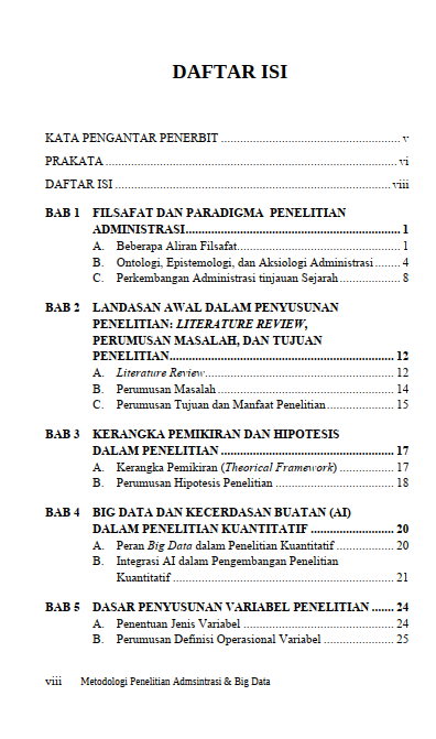 Buku Metodologi Penelitian Administrasi & Big Data (Praktek penulisan Proposal Penelitian) - Gambar 2