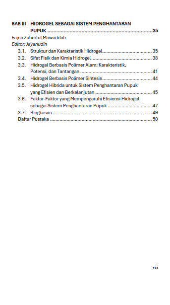 Buku Inovasi Pupuk Ramah Lingkungan Berbasis Hidrogel dan Mikroenkapsulasi untuk Pertanian Berkelanjutan - Gambar 3