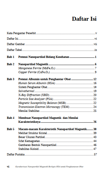 Buku Karakterisasi Nanopartikel Magnetik Berlapis HSA untuk Penghantaran Obat - Gambar 2