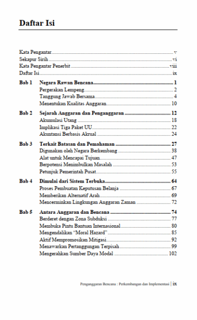 Gambar 2 - Penganggaran bencana : perkembangan dan implementasi