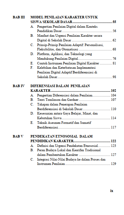 Buku Penilaian Karakter Diferensiatif Di Era Digital: Strategi Etnososial Untuk Pendidikan Dasar - Gambar 3
