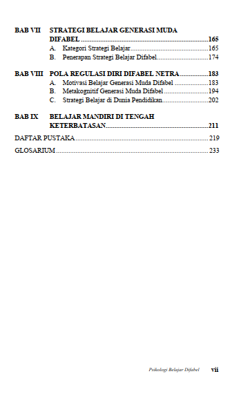 Buku Psikologi Belajar Difabel: Self Regulated Learning Mahasiswa Difabel Netra - Gambar 3
