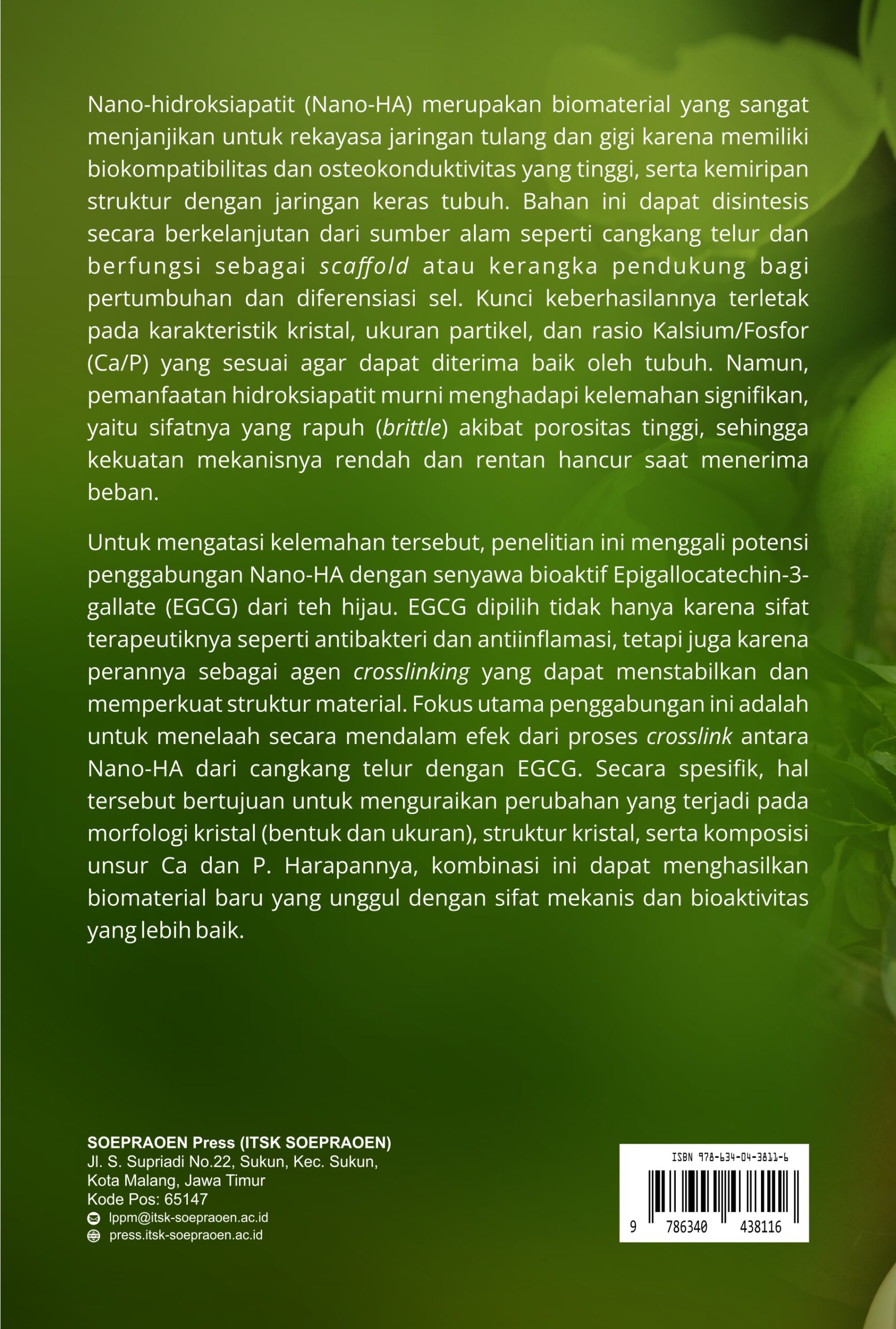 Buku Kombinasi Cangkang Telur dan Ekstrak Teh Hijau dan Kemiripannya dengan Jaringan Tulang Alami - Gambar 4