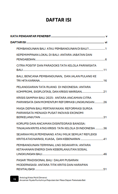 Buku Antologi Krisis Multi Dimensi: Ancaman Nyata Runtuhnya Reputasi dan Masa Depan Pariwisata Bali - Gambar 2
