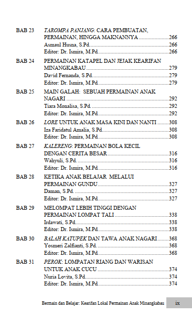 Buku Bermain dan Belajar: Kearifan Lokal Permainan Anak Minangkabau - Gambar 3