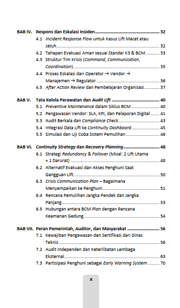 Buku Misteri Lift Apartemen dan Solusinya Lift Macet, Hidup Tersendat Menggunakan Pendekatan Business Continuity Management Framework untuk Menanggulangi Risiko, Masalah, dan Penyimpangan Aturan - Gambar 3