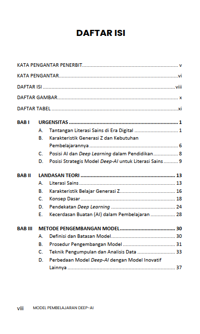 Buku Model Pembelajaran Deep-AI (Integrasi Artificial Intelligence dan Pendekatan Deep Learning): Dalam Meningkatkan Literasi Sains Generasi Z - Gambar 2