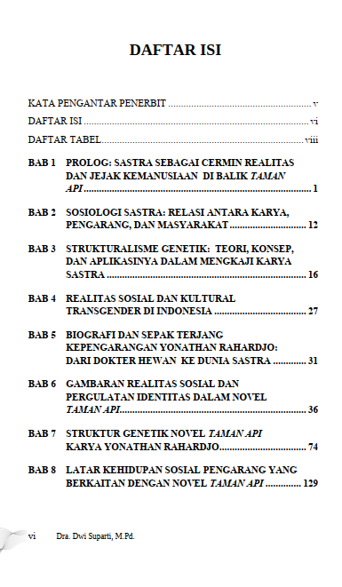 Buku Sastra, Transgender, dan Kemanusiaan: Strukturalisme Genetik Atas Taman Api Karya Yonathan Rahardjo - Gambar 2