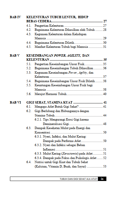 Buku Tubuh dan Gigi Sehat Ala Atlet: Olahraga Untuk Power, Agility, dan Kelenturan Tubuh Serta Gigi Sehat Untuk Stamina Kuat - Gambar 3
