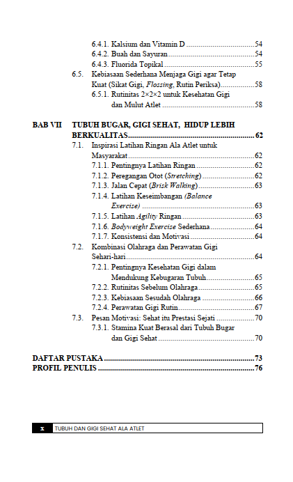 Buku Tubuh dan Gigi Sehat Ala Atlet: Olahraga Untuk Power, Agility, dan Kelenturan Tubuh Serta Gigi Sehat Untuk Stamina Kuat - Gambar 4