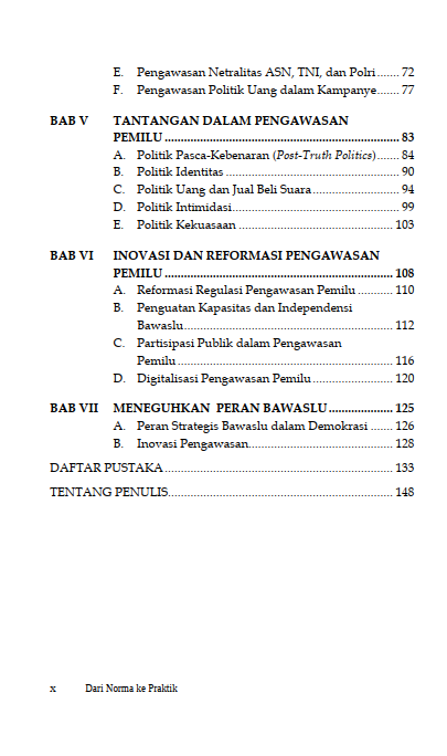 Buku Dari Norma Ke Praktik: Peran Strategis Bawaslu Dalam Memperkuat Demokrasi Elektoral - Gambar 3