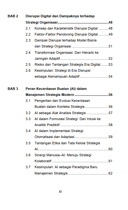 Buku Manajemen Strategic Di Era Disrupsi Digital & Ai Teori Transformasi, Dan Praktik Penerapan Di Dunia Bisnis Modern - Gambar 7