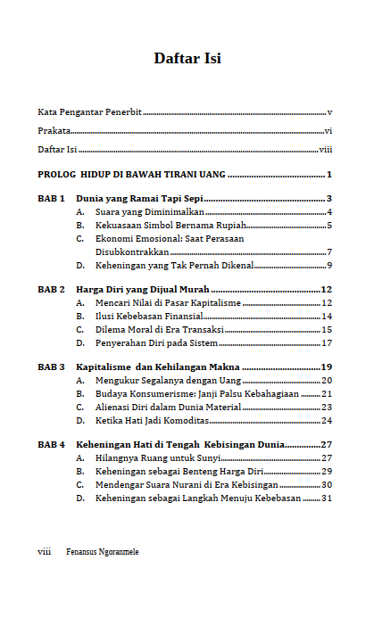 Buku Ketika Uang Bicara Hati Manusia Diam: Hidup Bermartabat Di Era Materialistik - Gambar 2