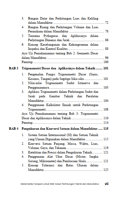Buku Matematika Terapan untuk SMK: Dasar Perhitungan Teknik dan Manufaktur - Gambar 3