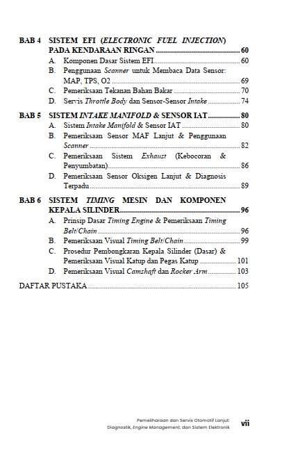 Buku Pemeliharaan Dan Servis Otomotif Lanjut: Diagnostik, Engine Management, Dan Sistem Elektronik - Gambar 3