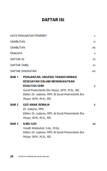 Buku Sindroma Metabolik Pada Remaja Teori dan Praktik Penanganan dengan Pedoman Asuhan Gizi Terstandar (PAGT) - Gambar 2