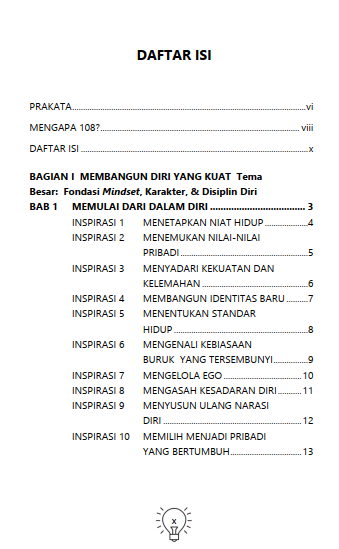 Buku 108 Inspirasi Pengembangan Diri Menjadi Pribadi Produktif, Sukses, Bahagia, & Berdampak bagi Sesama - Gambar 9