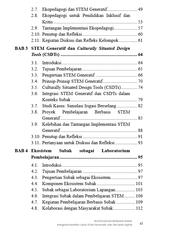 Buku Ekopedagogi Berbasis Subak: Integrasi Kearifan Lokal, STEM Generatif, dan Simulasi Digital - Gambar 3