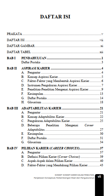 Buku Konsep-Konsep Karier Dalam Penelitian: Penjelasan Konseptual, Perkembangan Riset dan Pengukuranya - Gambar 2