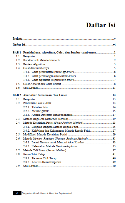 Buku Pengantar Metode Numerik Teori dan Implementasi - Gambar 2