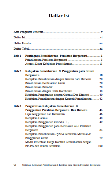 Buku Optimasi Kebijakan Pemeliharaan & Kontrak Pada Sistem Peralatan Bergaransi - Gambar 2